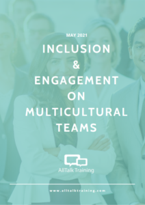 Image of the front cover of whitepaper by AllTalk Training on Inclusion and Engagement on Multicultural Teams